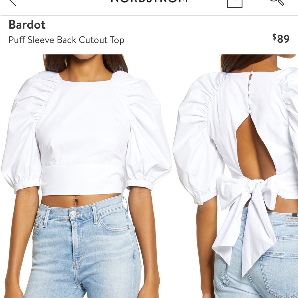 Bardot Puff Sleeve Top
